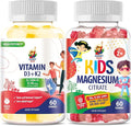 SUNNY SAM Vitamin D3 K2 Gummies 5000 IU &amp Magnesium Gummies for Kids Citrate Chewable Supplement for Mood &amp Muscle Support