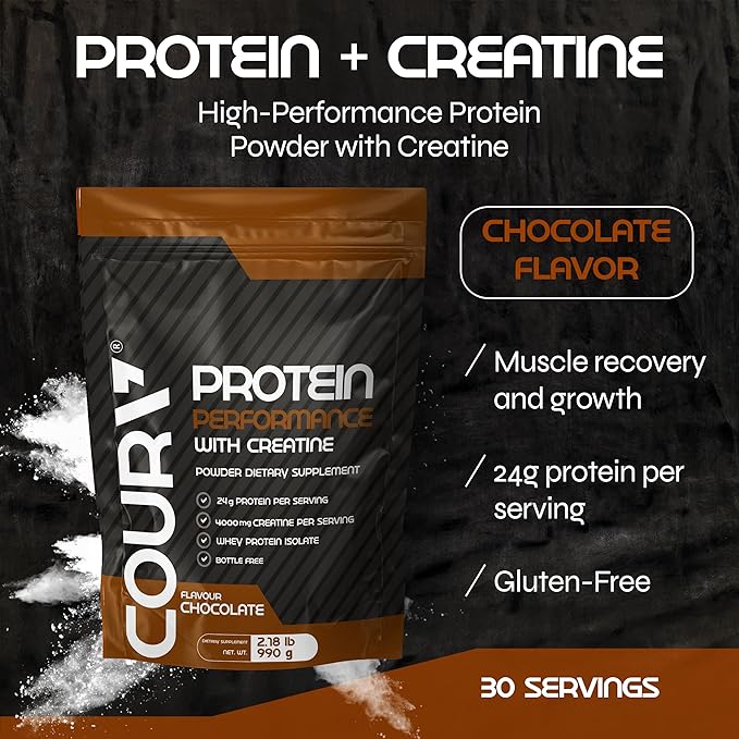 COURA Protein Performance Powder with Creatine High-Performance Muscle Support Gluten-Free Supplement for Athletes 990g