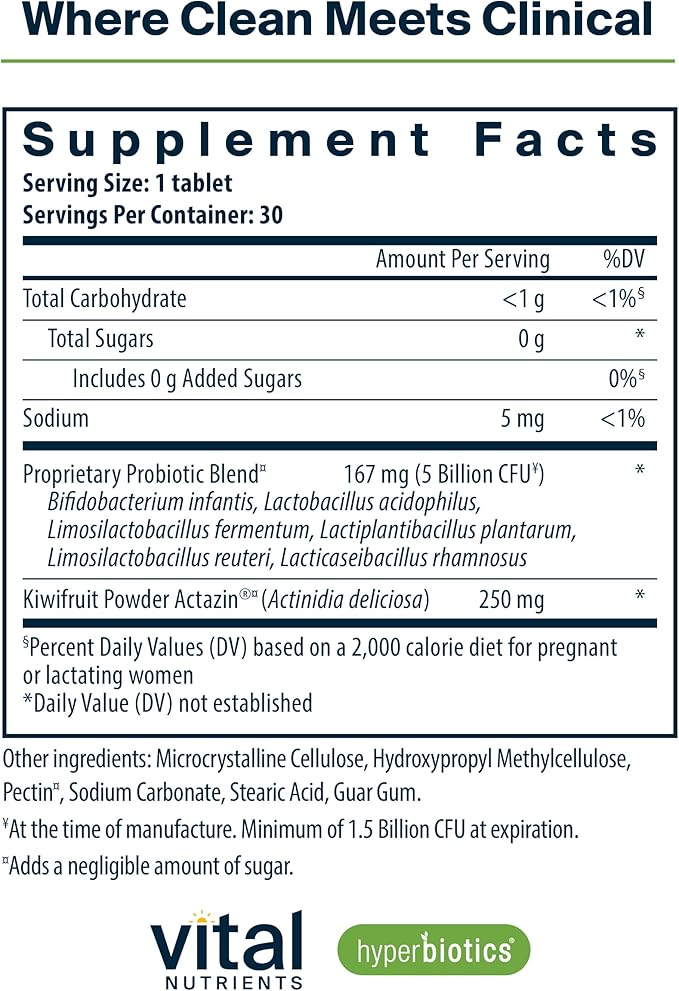Hyperbiotics Vital Nutrients Pro-Natal Prenatal Probiotics for Women | Support for Occasional Nausea Bloating and Gas | Vegan Pregnancy Probiotic for Women | Gluten Dairy Soy Free | 30 Tablets