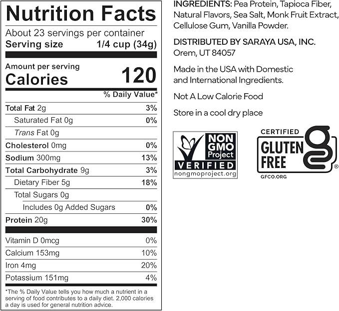 Recovery Plant Based Protein Powder Vanilla Flavor - 20g Complete Vegan Protein 0g Sugar 120 Calories Supports Muscle Recovery &amp Strength Dairy Free Gluten Free (1.75 lb)