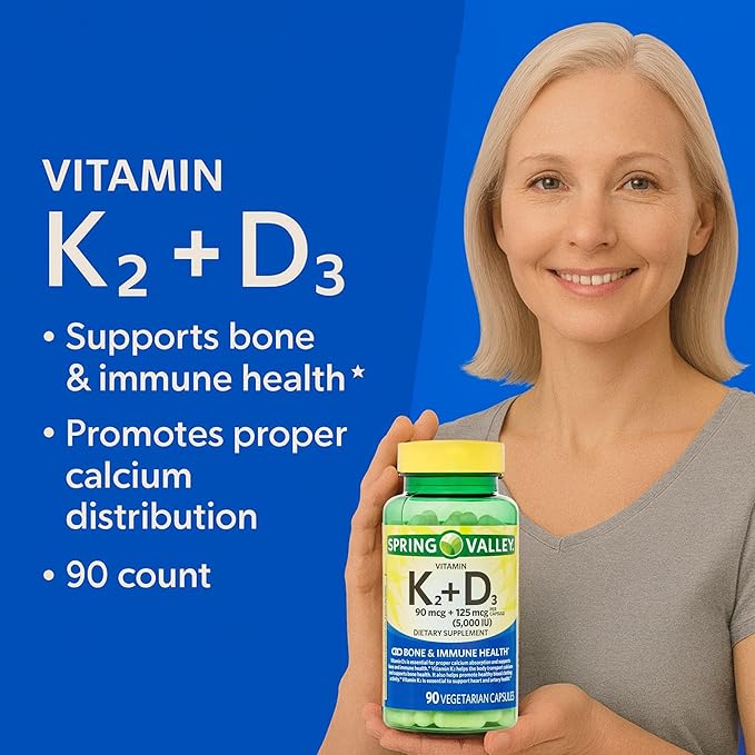 Unique Bundle Store Vitamin D3 K2 5000 IU – 90 Vegetarian Capsules High Potency D3 with K2 Supplement Vitamina D3 con K2 Formula for Bone and Immune Support (Pack of 2)