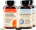 NatureWise [1] Max Probiotics 30 Billion CFU + Organic Prebiotic - 60 Capsules[2-Month Supply] + (Pack of 2) Marine Magnesium 300mg - Naturally Sourced Non-GMO - 90 Softgels[60-Day Supply]
