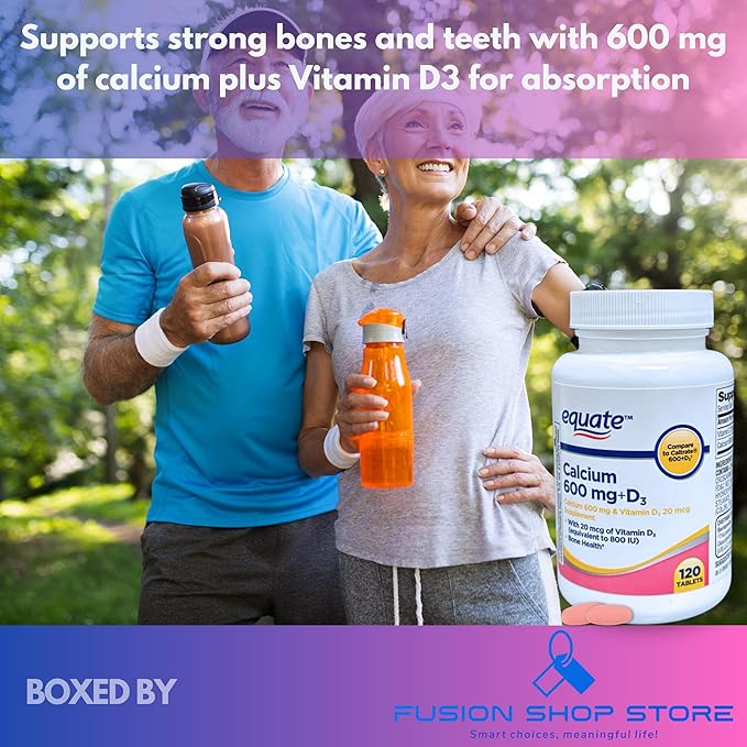 Calcium 600 mg with Vitamin D3- Tablets 120 Count (Pack of 1) Boxed by Fusion Shop Store