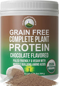 Peak Performance Organic Paleo Grain Free Plant Based Raw Vegan Protein Powder. Amazing Amino Acid Profile and Less Than 1g of Sugar. with Hemp and Pea Protein Chocolate Flavored