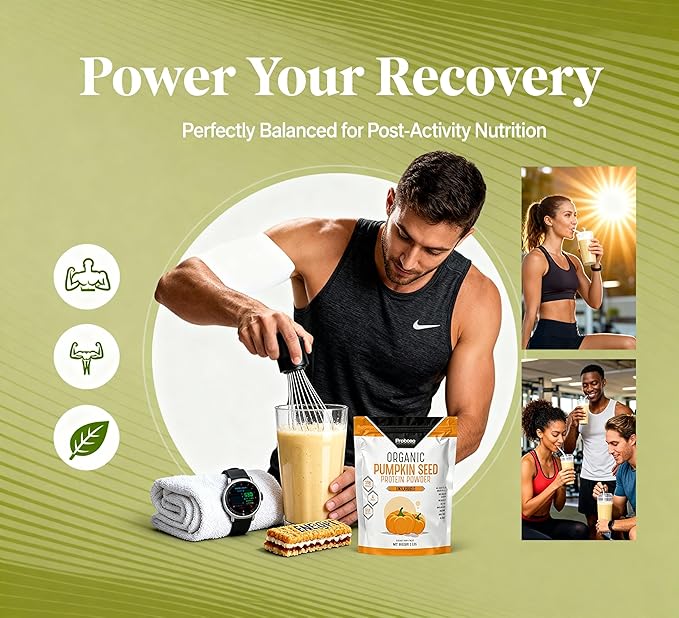 Probase Nutrition Pumpkin Seed Protein Powder Unsweetened Plant-Based Pumpkin Protein Powder Ideal for Post-Activity Support Pumpkin Powder is Rich in Omega 3 6 9 | 1 lb Cold Pressed