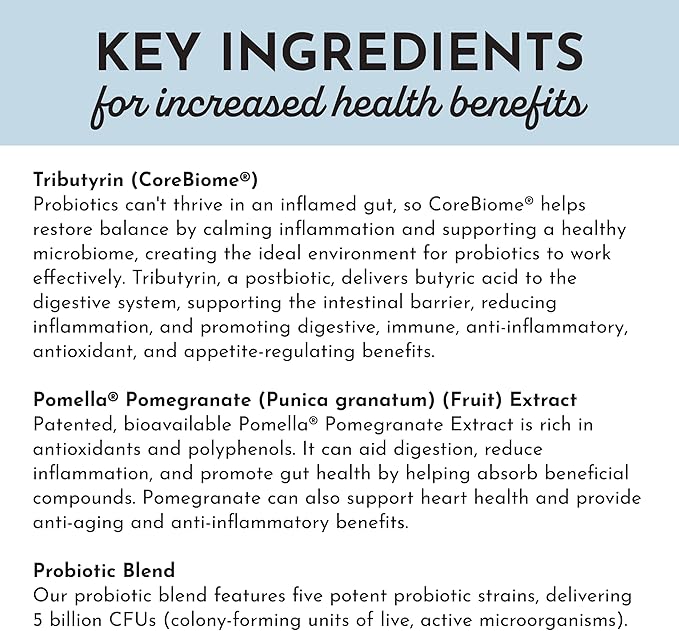 JUST INGREDIENTS Probiotic Complex - 60 Capsules 5 Billion CFU Prebiotics Gut Health Support