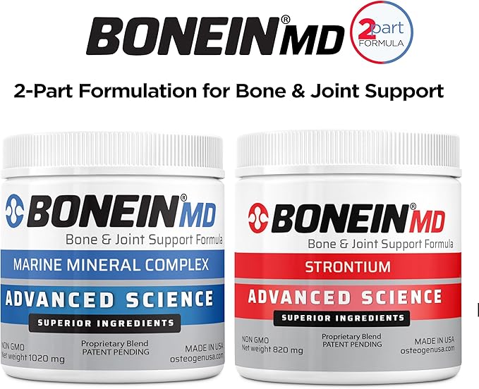 BONEIN® MD Bone &amp Joint Support Bio-Available Red Algae Based Calcium &amp Strontium Dietary Supplement with Trace Minerals