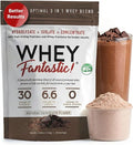 Chocolate -3-in-1 Grass Fed Whey Protein Powder - Unique Blend of Hydrolysate Isolate &amp Concentrate Provides 30g of Protein &amp 6.6g BCAAs per Serving - 2.2lb-28 Servings