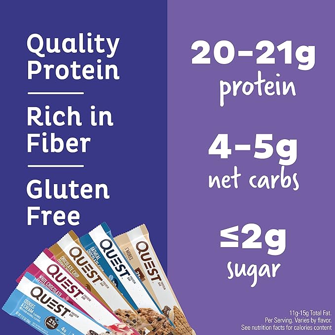 Quest Chocolate Milkshake Protein Powder 22g Protein Quest Protein Bars Variety Pack High Protein Gluten Free 12 Count