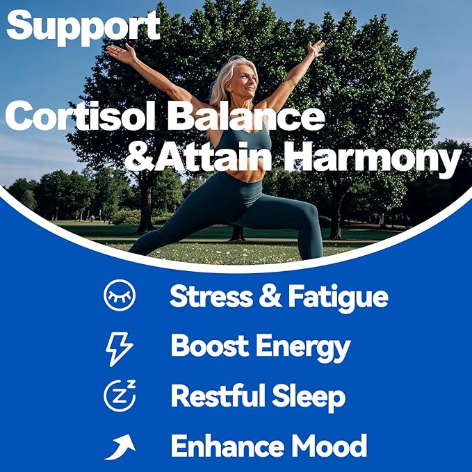 Cortisol Balance &amp Sleep Support for Women &amp Men – Natural Calm Formula with Magnesium Ashwagandha &amp L-Theanine – Supports Restful Sleep Relaxation Focus &amp Healthy Cortisol Levels –
