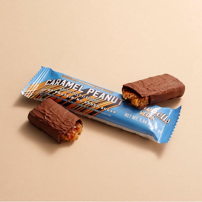 Barebells Vegan Protein Bars Hazelnut-Nougat &amp Peanut Caramel - 24 count 15g of Plant-Based High Protein Treats - Chocolate Nutrition Bar with 1g Total Sugar - On The Go Breakfast or Post-Workout