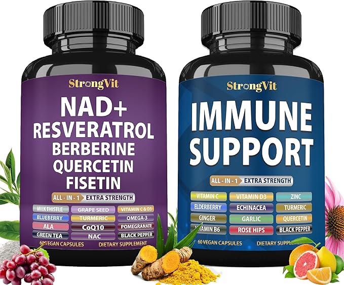 NAD Supplement &amp Immune Support Bundle (120 Capsules)