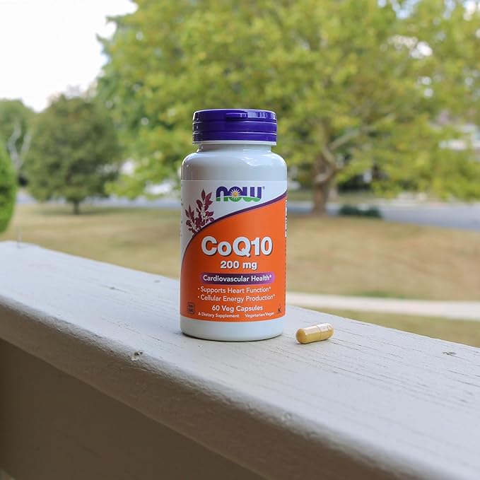 NOW Foods Supplements CoQ10 (Coenzyme Q10) 200 mg Cardiovascular Health* 60 Veg Capsules