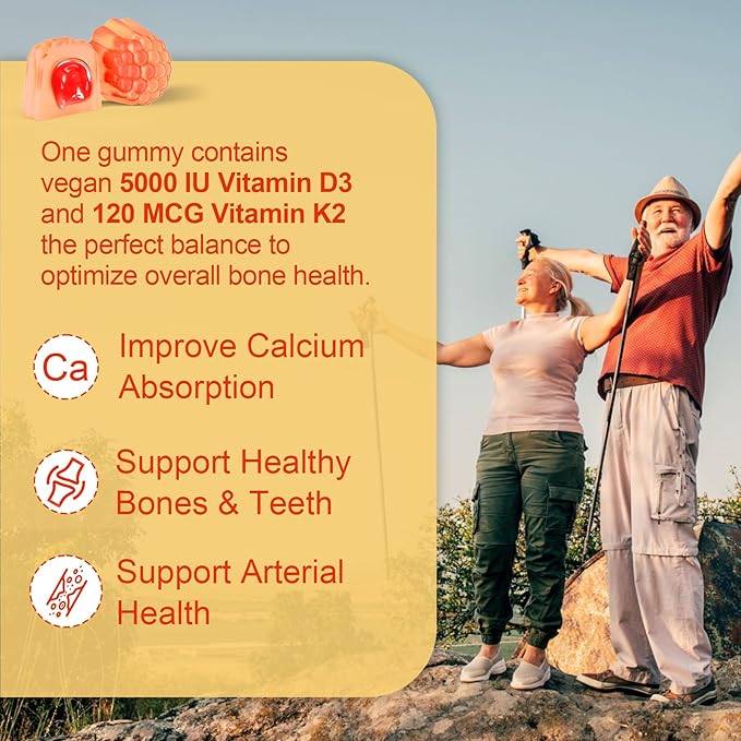 NEVISS Vitamin D3 5000IU + K2 (MK-7) 120mcg + Calcium Supplement 600mg Algae Calcium Magnesium 2:1