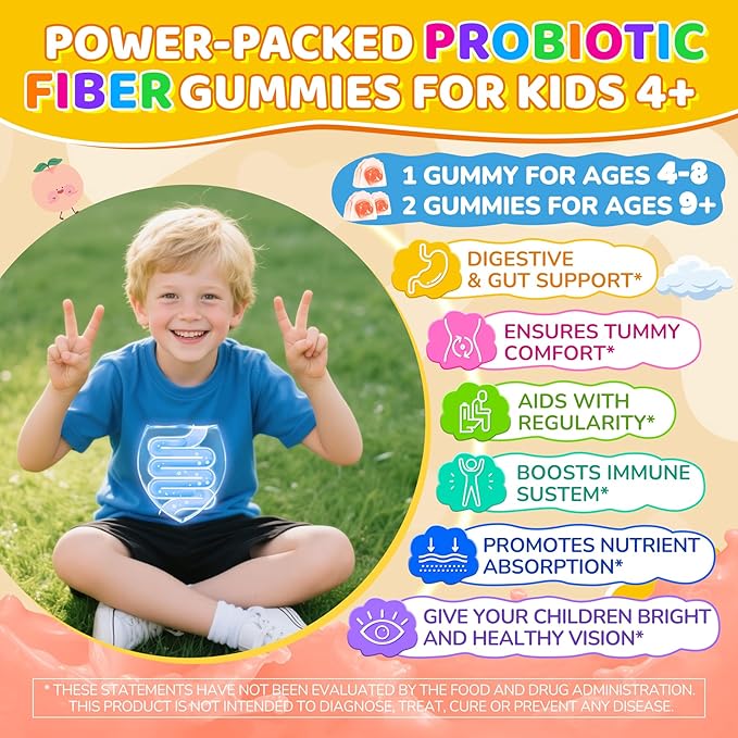 NEVISS Multivitamin for Men &amp Probiotics for Kids Teen + Veggie &amp Fruit Fiber Gummies