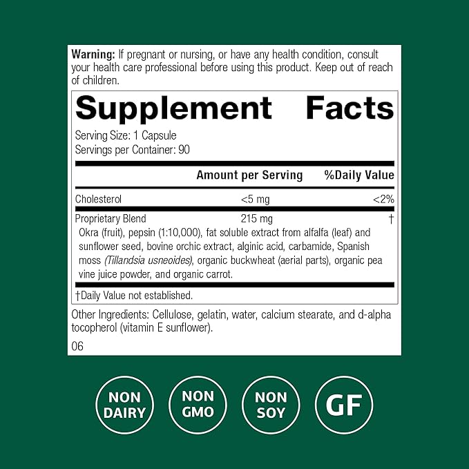 Standard Process Okra Pepsin E3 - Gastrointestinal &amp Gut Health Supplement - Supports Protein Digestion &amp Regular Digestive Function - Gluten-Free Non-Dairy &amp Non-Soy - 90 Capsules (90 Se