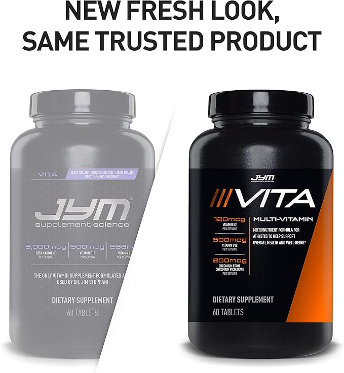 JYM Supplement Science Vita JYM Sports Multivitamin &amp Mineral SupportVitamin ACB6B12EKBoronBiotinPotassium 60 Tablets(Pack of 2)