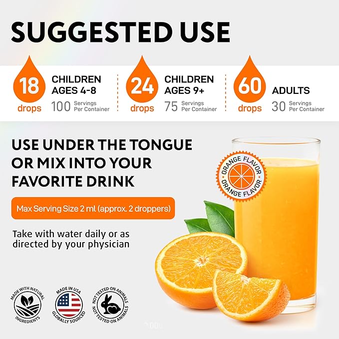 Liquid Vitamin D3 10000 IU (250 mcg) - USDA Organic Vitamin D Drops for Adults &amp Kids - 100-Day Supply - Vit D3 with MCT Oil for Better Absortion - Bone &amp Immunity Support Dental Health* Mad