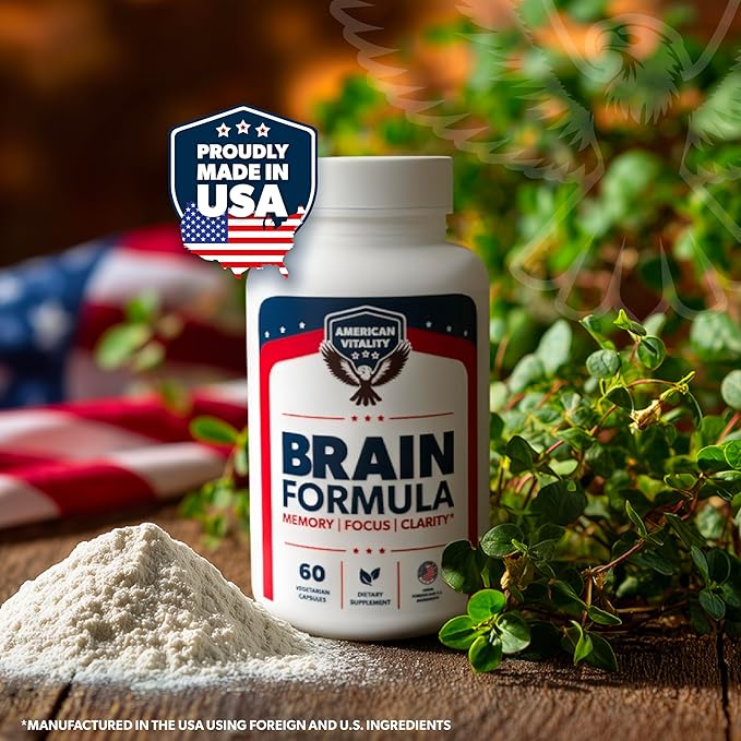 Brain Formula – with Niacin Vitamin B6 &amp GABA – Provides Nutritional Support for Brain Health &amp Mental Performance* – 60 Capsules