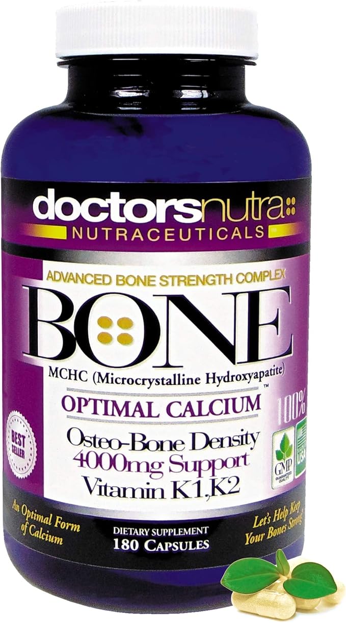 Calcium 1000 Milligrams with 4000 Milligrams MCHC for Complete Calcium Maximum Bone Strength Support Plus K1 K2 Magnesium Vitamin D Zinc Glucosamine and More