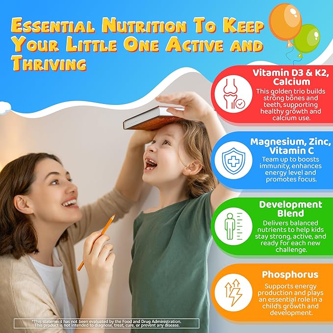 NEVISS Kids Vitamin D3 K2 Gummies 2 Pack + Kids Multivitamin Gummies 1 Pack