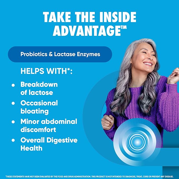 Digestive Advantage Lactose Defense Capsules (96 Count In A Box) Helps Breaks Down Lactose and Defend Against Digestive Upset Supports Digestive and Immune Health CFUs