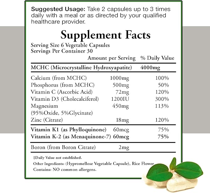 (Pack of 2) Calcium 1000 Milligrams with 4000 Milligrams MCHC for Complete Calcium Maximum Bone Strength Support by Doctors Nutra Nutraceuticals Plus K1. K2 Magnesium Vitamin D Zinc and More