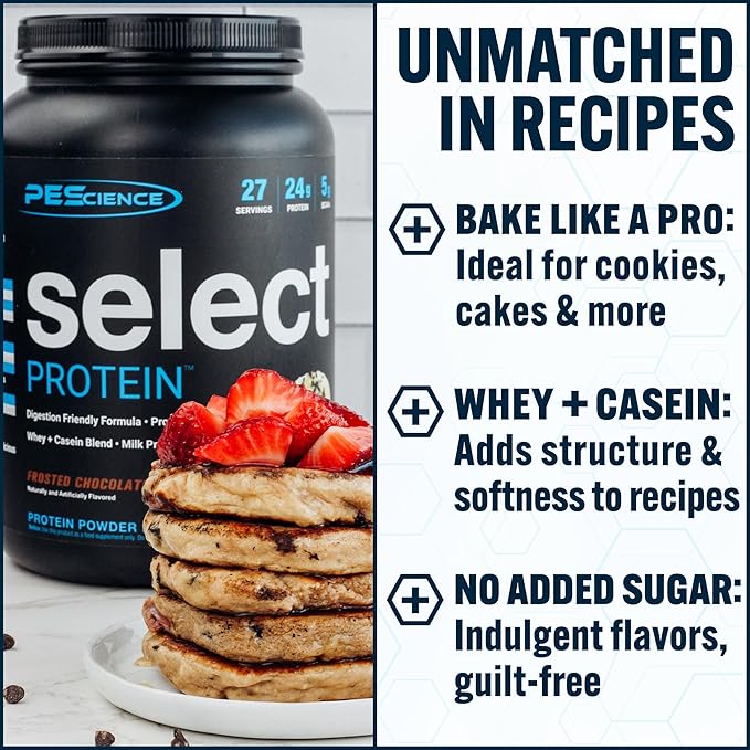 PEScience Select Protein Powder Whey and Casein Blend Lean Protein Powder for Women and Men Low Calorie Low Carb Keto Friendly Gluten Free Frosted Chocolate Cupcake - 55 Servings