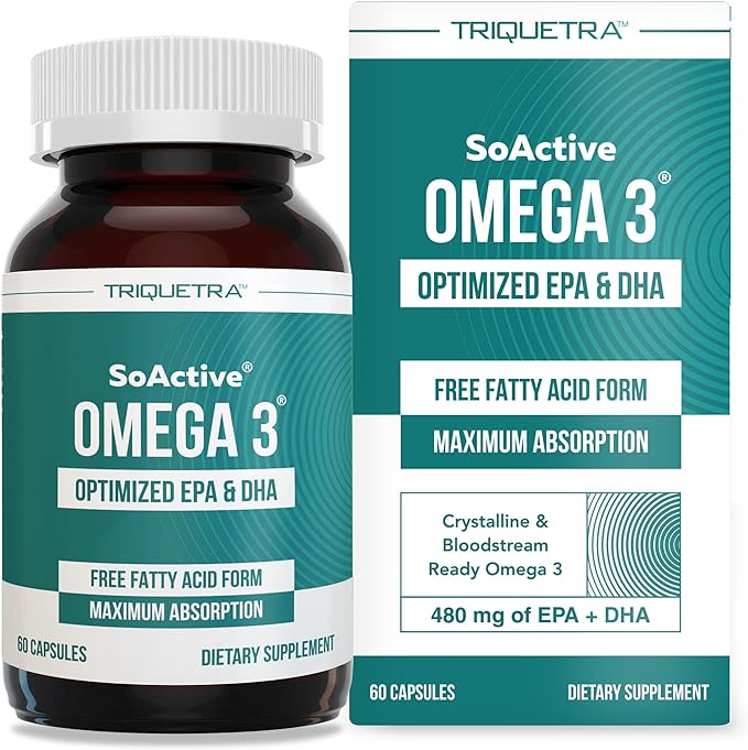 SoActive® Omega 3 EPA &amp DHA | Free Fatty Acid Form Omega 3 | Near Perfect Absorption – Up to 95% Absorption Rate | Bloodstream Ready EPA &amp DHA – More Effective Than Fish Oil &amp Krill Oil (6