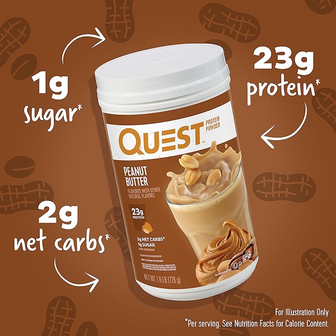 Quest Peanut Butter 23g &amp Cookies Cream 20g Protein Powders 1.6lb Each