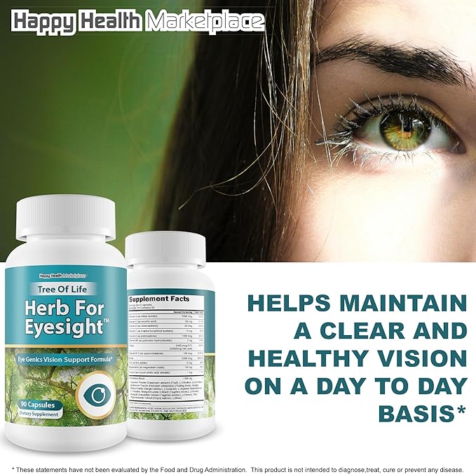 Vision Support Tree of Life Herb for Eyesight - Our Best Eye Supplement Vision Improvement Pills - Lutein Supplements for Eyes - Vision Sight Supplement Eye Health Supplements for Adults Over 50