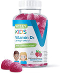 Viteey Vitamin D3 Kids Gummies 25mcg 1000 IU - Bone Health Immune Health Joint Muscle Support - Vegetarian Gelatin Free Gluten Free GMO Free - Tasty Chewable Berry Flavored