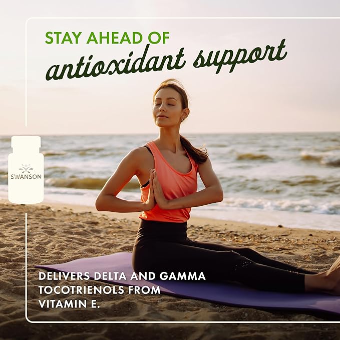 Swanson Double Strength Tocotrienols Antioxidant Supplement for Heart-Health-Conscious Adults with Delta- and Gamma-Tocotrienols (60 Liquid Capsules 100 mg Each)