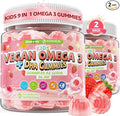 Kids Omega 3 Gummies for 4+ with DHA Vitamins D3 K2 C B6 Methyl B12 Luetin &amp PS No Fish Taste Sugar Free Omega 3 Fish Oil Alternative for Children for Brain Bone Eyes Focus Immunity 120 C