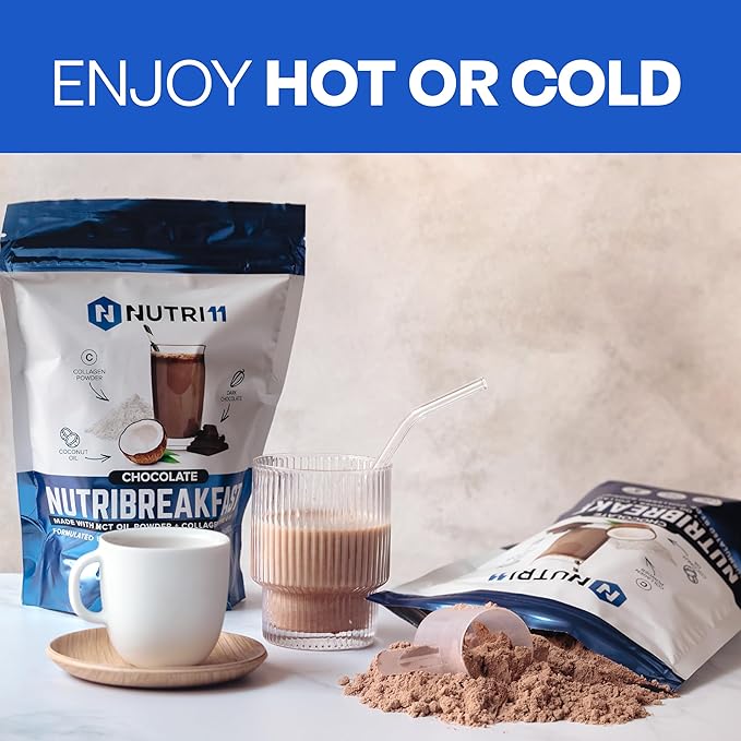 NutriBreakfast &amp NutriDinner by Nutrillermo | Chocolate Collagen Bundle | Grass-Fed Collagen with MCT Oil Magnesium &amp B-Vitamins