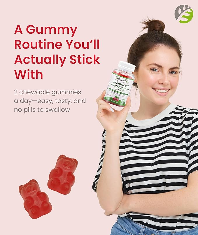 BariSlim Advanced Bariatric Multivitamin Gummies - Specially Formulated Bariatric Vitamins for Patients After Weight Loss Surgery - Supports Energy &amp Immune Health | Raspberry (90 Vegan Gummies)