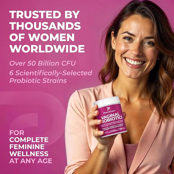 Women’s Probiotic for Vaginal Health | 50 Billion CFU with Probiotics Prebiotic Postbiotics &amp Cranberry for pH Balance UTI Support Yeast Gut Health Odor Dryness &amp Feminine Comfort