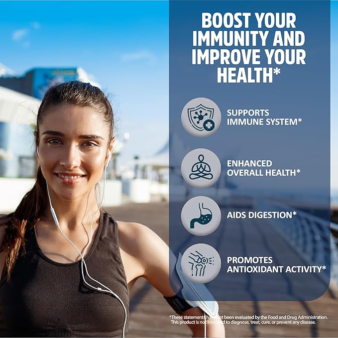 Biotin Supplements &amp Immune Support Complex Bundle (120 Capsules)