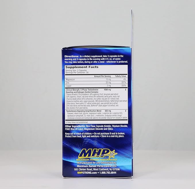 MHP T-Bomb 3xtreme Clinically Tested Testosterone Booster for Men Increase Libido 168 Count