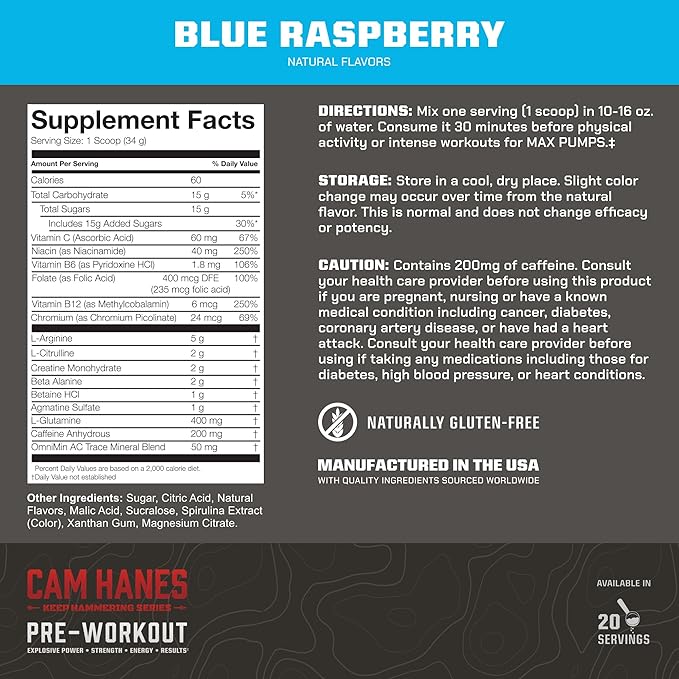 MTN OPS Cam Hanes Protein &amp Pre Workout Bundle – Chocolate Caramel Whey Protein + Blue Raspberry Preworkout