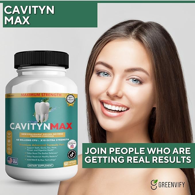 Cavityn Max Probiotic Supplement 40 Billion CFU 60 Capsules Digestive Health Support (1)