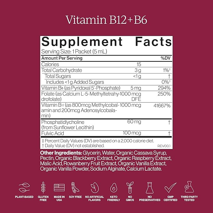 CYMBIOTIKA Liposomal Vitamin B12 + B6 &amp Vitamin D3 + K2 + CoQ10 Cellular Energy Joint + Bone Brain + Heart Health Nerve Function Immune Support High Absorption 2 x 12 5 mL Liquid Supplement