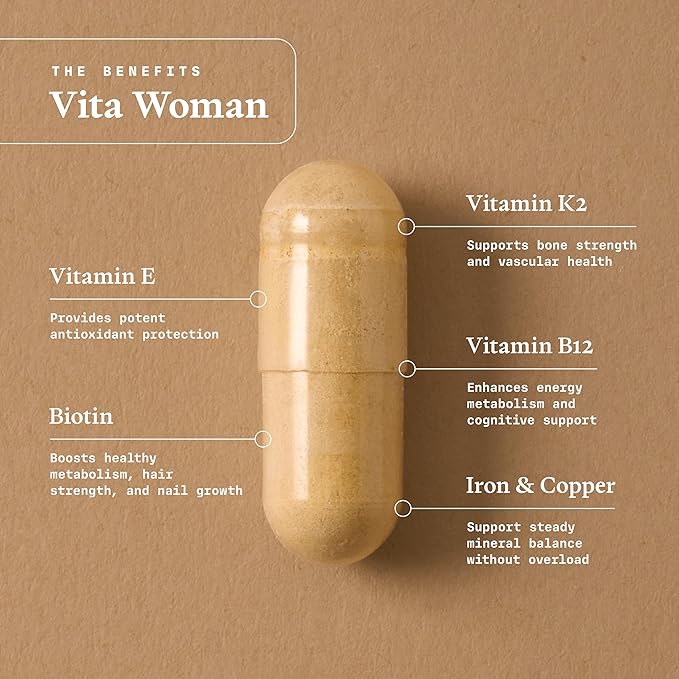 Ultra Life Sport - VITA Woman Premium Multivitamin for Women - 30 Capsule Daily Vitamins for Women with Vitamin E K2 MK-7 and B for Maximum Absorption - 100% Vegan Organic Non-GMO Gluten Free