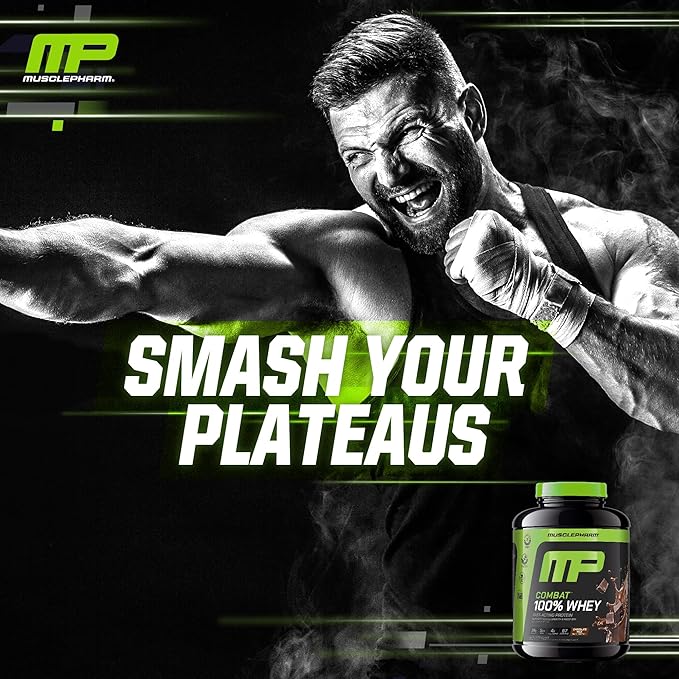 MusclePharm Combat 100% Whey Protein Powder Chocolate Milk Fast Recovery &amp Muscle Gain with Whey Isolate High Protein Powder for Women &amp Men Gluten Free 5lb 67 Servings