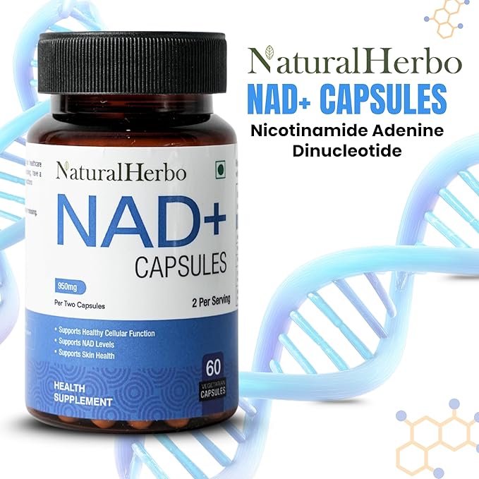 NAD+ Supplement 950mg Per Serving (Nicotinamide Adenine Dinucleotide) NAD+ Supplements for Men &amp Women 60 Vegan Gluten-Free Capsules 30 Day Supply