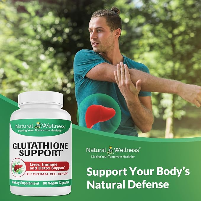 Natural Wellness Glutathione Supplement – Liposomal Glutathione with CoFactors for Antioxidant Liver Detox &amp Immune Support – Vegan Glutathione Capsules Non-GMO 60 Count