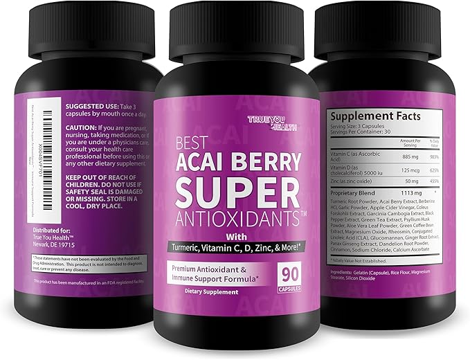 Best Acai Berry Super Antioxidants Supplement - Our Best Acai Berry Vitamin C Antioxidant Supplement - Natural Antioxidant Pill - Cellular Health &amp Immune Support - Super Antioxidants Supplements