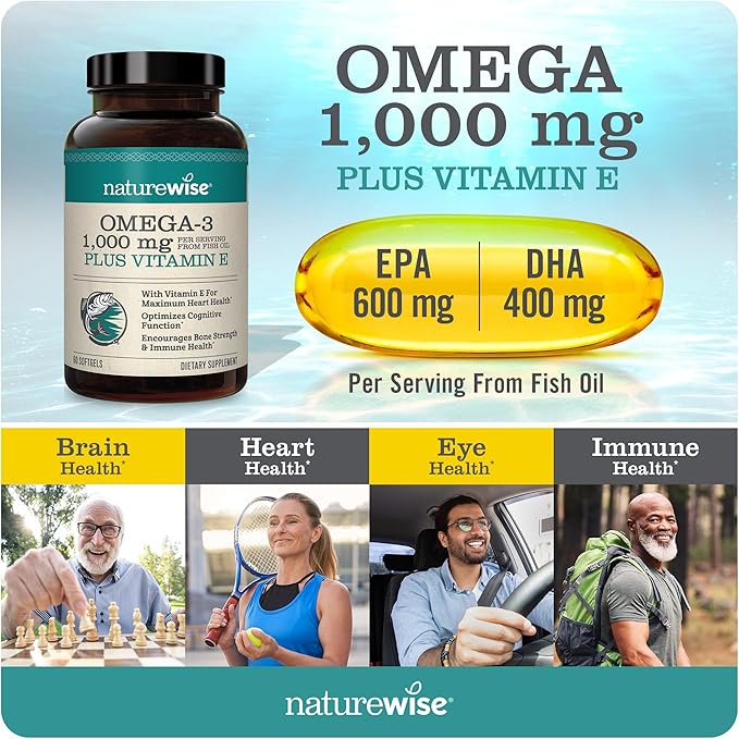 NatureWise Total Colon Care Fiber Cleanse and Omega 3 Fish Oil Capsules [60 Count Each]