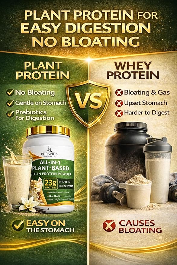 Vegan Pea Protein Powder + Gut Health + Hydration | Vanilla | 23g | Gluten-Free Lactose-Free Sugar Free Keto Low Carb Prebiotics Electrolytes