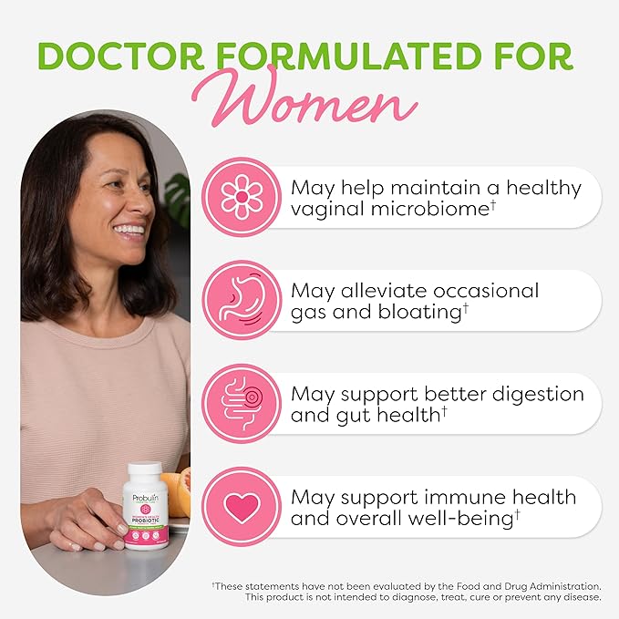 Probulin Women’s + Daily Care Probiotic Bundle – Vaginal Digestive &amp Immune Health – 2-Pack Vegan 10 &amp 20 Billion CFU 30 Count Each